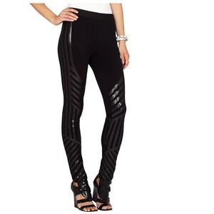 BCBG MaxAzria Sequin Moto Stirrup Lacie Legging‎ Pants